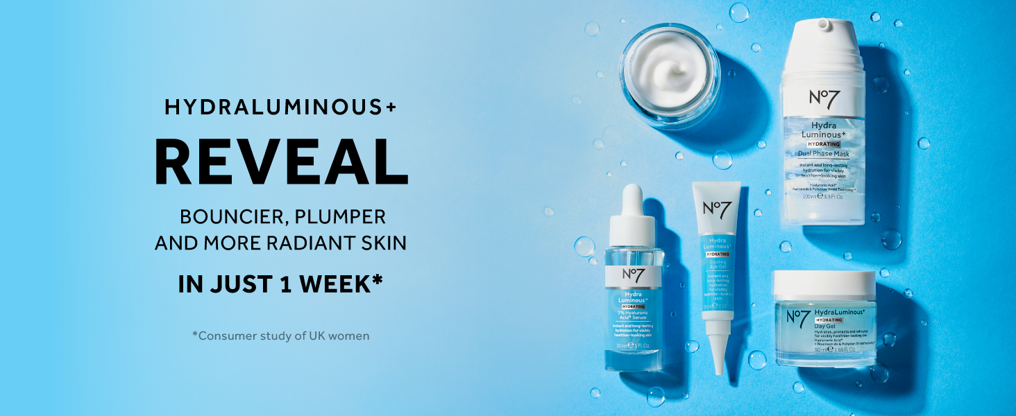 no7 hydraluminous hydrated skincare