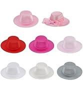 BENECREAT 7Pcs Mini Hat Base, 4 Inch Mini Tea Party Hats, Round Fascinator Hat Base, Fascinator T...