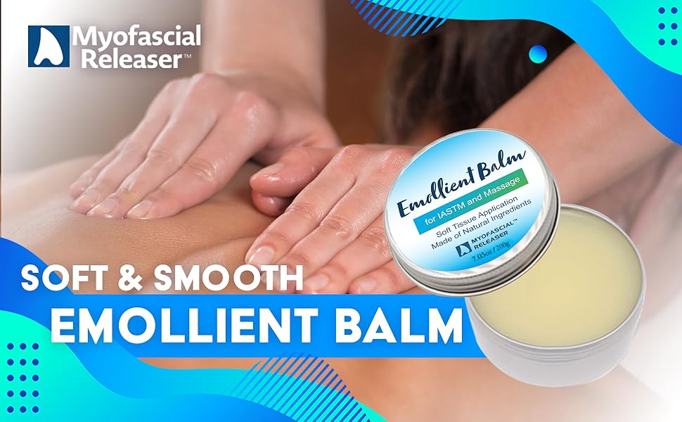 The emollient balm is excellent for instrument-assisted myofascial massage.