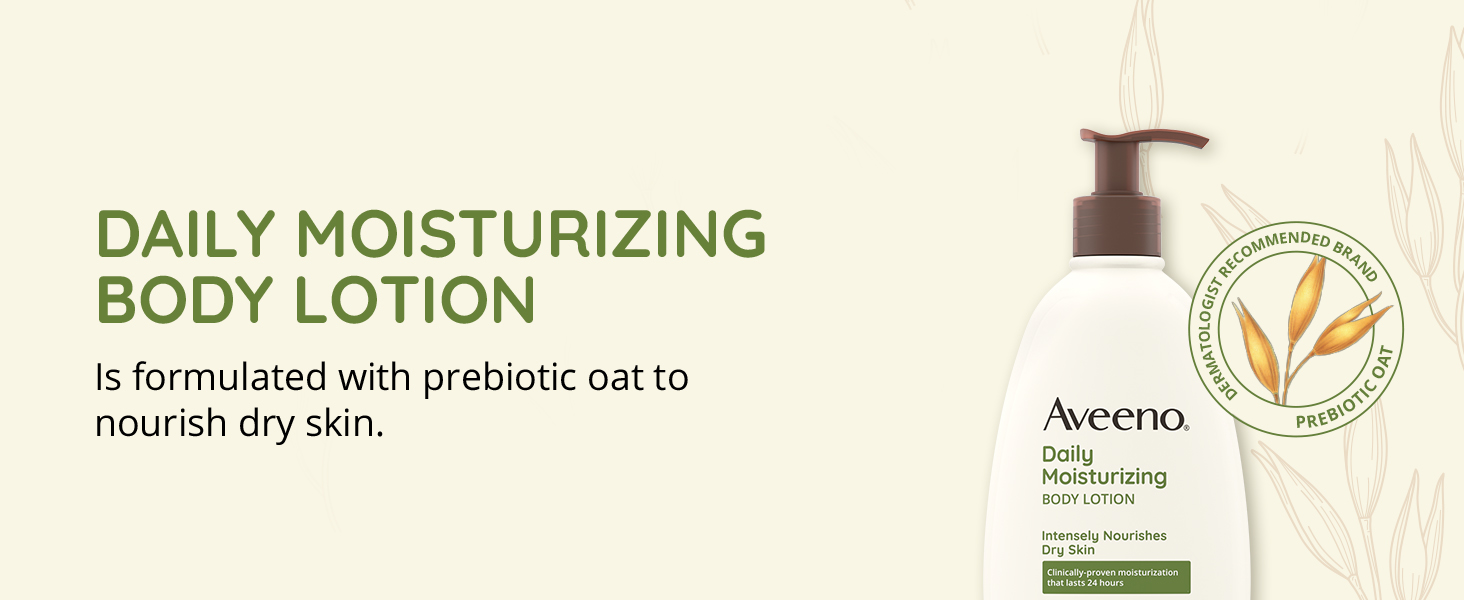 Aveeno Daily Moisturizing body lotion sensitive dry skin repair prebiotic oat nourishes hydrates