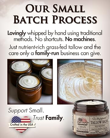 family owned tallow balm whipped small batches grass fed beef tallow with no artificial additives