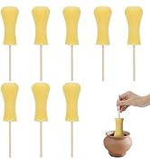 BENECREAT 8Pcs 8.2×1.9 Inch Pottery Sponges Stick, Burr Repair Sponge Stick, Ceramic Throwing Sti...