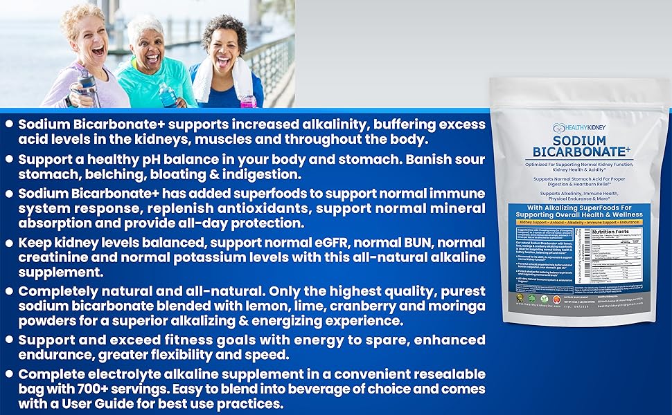 sodium bicarbonate supplement, acid supplement