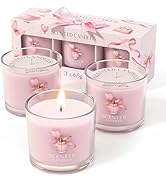 CHILLFLAME Pink Candles, Scented Candle Gift Set for Stress Relief, 3 Votive Candles for Women an...
