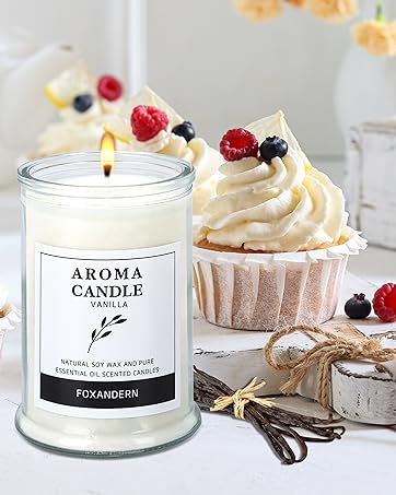 Vanilla Candle, Candles for Home Scented, Vanilla Candles Highly Scented, Vanilla Candles for Home