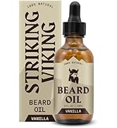 Striking Viking Vanilla Beard Oil for Men - Naturally Derived Beard Conditioner & Oils with Argan...