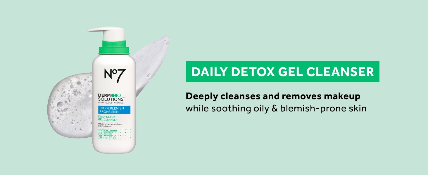 daily detox gel cleanser deeply cleanses and removes makeup while soothing oily & blemish-prone skin