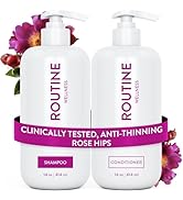 Routine Wellness Anti-Thinning Shampoo and Conditioner Set for Thinning Hair - Biotin DHT Blocker...