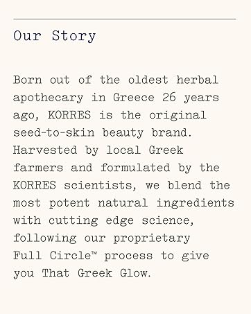 Our Story - Harvested by local Greek farmers and formulated by the KORRES scientists.
