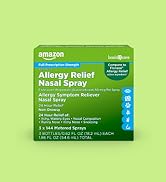Amazon Basic Care 24-Hour Allergy Relief Nasal Spray, Fluticasone Propionate (Glucocorticoid) 50 ...