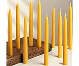 16 Packs Beeswax Taper Candles 9 Inch, All Natural Beeswax Candle Sticks - 10 Hour Burn Time - Smokeless & Dripless Taper Candles for Table Decor, Unscented Bee Wax Tapered Candle