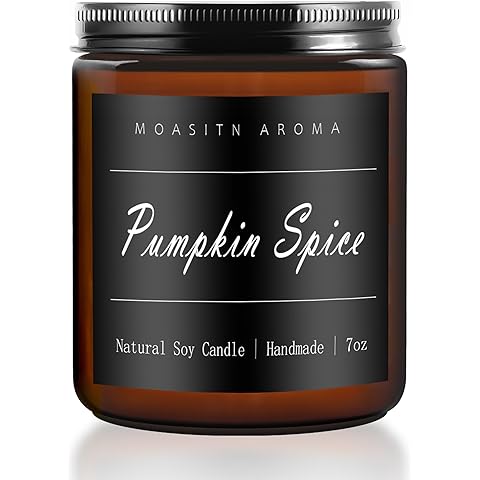 MOASITN Pumpkin Spice Heavenly Scented Candles for Home| Natural Soy Fall Candle| Handmade Long Lasting Aromatherapy Candle| Jar Candel for Women,Men as Halloween,Birthday,Relaxing Gifts| 7oz