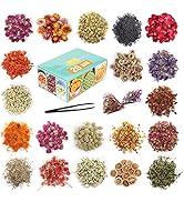 20 Bags Dried Flowers,100% Natural Dried Flowers Herbs Kit for Soap Making, DIY Candle Making,Bat...