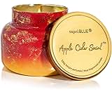 Capri Blue Scented Candles - Glimmer Collection - Ombre Glass Candle Holder - Luxury Apple Candles for Women & Men - Signature Jar in Cranberry Red and Gold (Apple Cider Social, 19 oz)