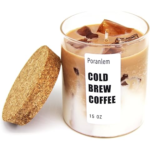 Iced Coffee Candle Latte Coffee with Ice Cube 15 oz 450ml Handmade Home Scented Aro...
