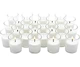Royal Imports Unscented Clear Glass Votive Candles, Long 12 Hour Burn Time, for Home, Spa, Wedding, Birthday, Holiday, Restaurant, Party, Birthday, 24 Pack