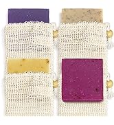 Age of Sage Natural Soap Bar w/Sisal Bag, 4pk Mixed Vegan Artisan Soap Set w/Essential Oil for Wo...