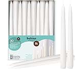 BOLSIUS Long White Taper Candles - Bulk Pack of 30 Count - 10-inch Unscented Household Candlesticks - Premium European Quality Wax - 8 Hour Long Burning Candles for Home Décor, Weddings & Parties
