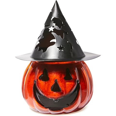A Cheerful Giver Punky Pumpkin Jar Candle - Fun and Spooky Candle for Halloween Decorations - Uniquely Shaped Candle Jars for Indoor/Outdoor Decor - Papa's Pumpkin Pie Scent - 10 Oz