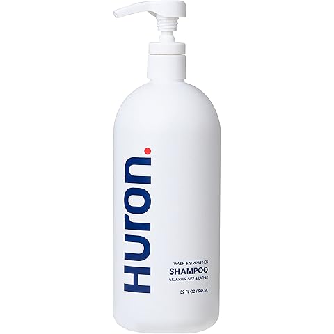Huron Men's Fresh Scent Daily Shampoo - Keeps Hair Full & Strong - Nourishing Shampoo for Men's Hair with Argan Oil & Vitamins E and B7 - 32oz