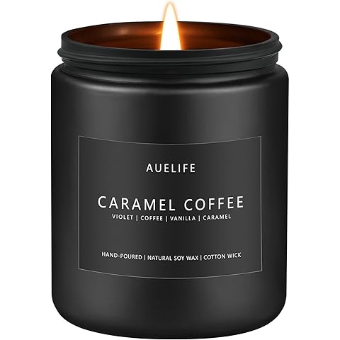 Caramel Coffee Candle | Men Scented Candles for Home, Candles Gifts for Women Men - Soy Candle for Home Scented - Aromatherapy Gifts for Men - 7oz 50 Hours Long Burning
