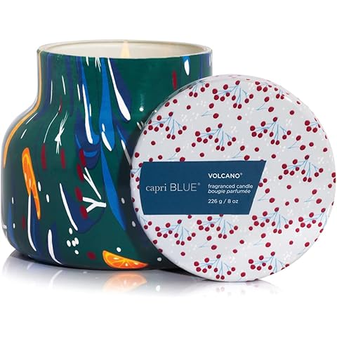 Capri Blue Volcano Candle - Pattern Play Holiday Candle - Petite Glass Jar Candle - Scented Candles with Notes of Tropical Fruits & Sugared Citrus - Decorative Gift (8 oz)
