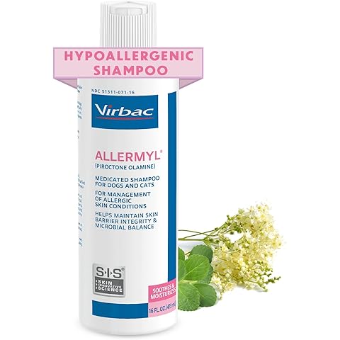 Allermyl Piroctone Olamine Medicated Pet Shampoo - Hypoallergenic Shampoo for Dogs and Cats, Soothing and moisturizing Dog Shampoo for Allergic Skin (by Virbac)