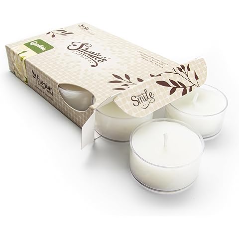 Pure Gardenia Premium Tealight Candles - Highly Scented with Essential & Natural Oils - 6 White Tea Lights - Beautiful Candlelight - Made in The USA - Flower & Floral Collection