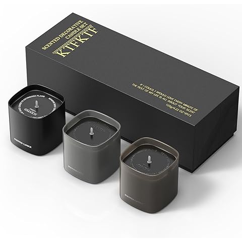 Scented Candles for Men - 3 Pack Vanilla Teakwood Mens Candles Gift Set | Essential...
