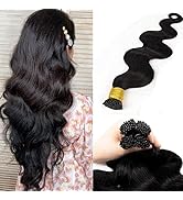 Body Wave Pre bonded I Tip Human Hair Extension for Black Women Cold Fusion Stick Tip Remy Hair B...