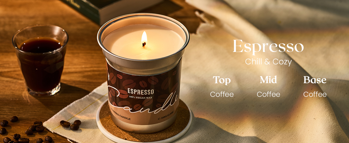 Espresso coffee scented candles