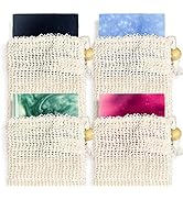 Age of Sage Natural Soap Bar w/Sisal Bag, 4pk Mixed Vegan Artisan Soap Set w/Essential Oil for Wo...