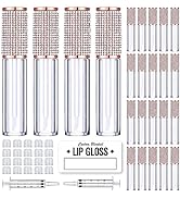 24 Pack Crystal Rhinestone Lip Gloss Tubes with Wand 5ml Empty Lip Gloss Containers Lipgloss Bott...