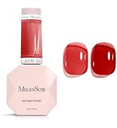 MelodySusie Red Gel Nail Polish, 0.5Fl.oz Jeweliver Jelly Nail Polish Translucent Cherry Red Deep...