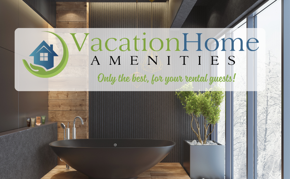 Guest bathroom featuring Mountain Escape toiletries on a wooden tray