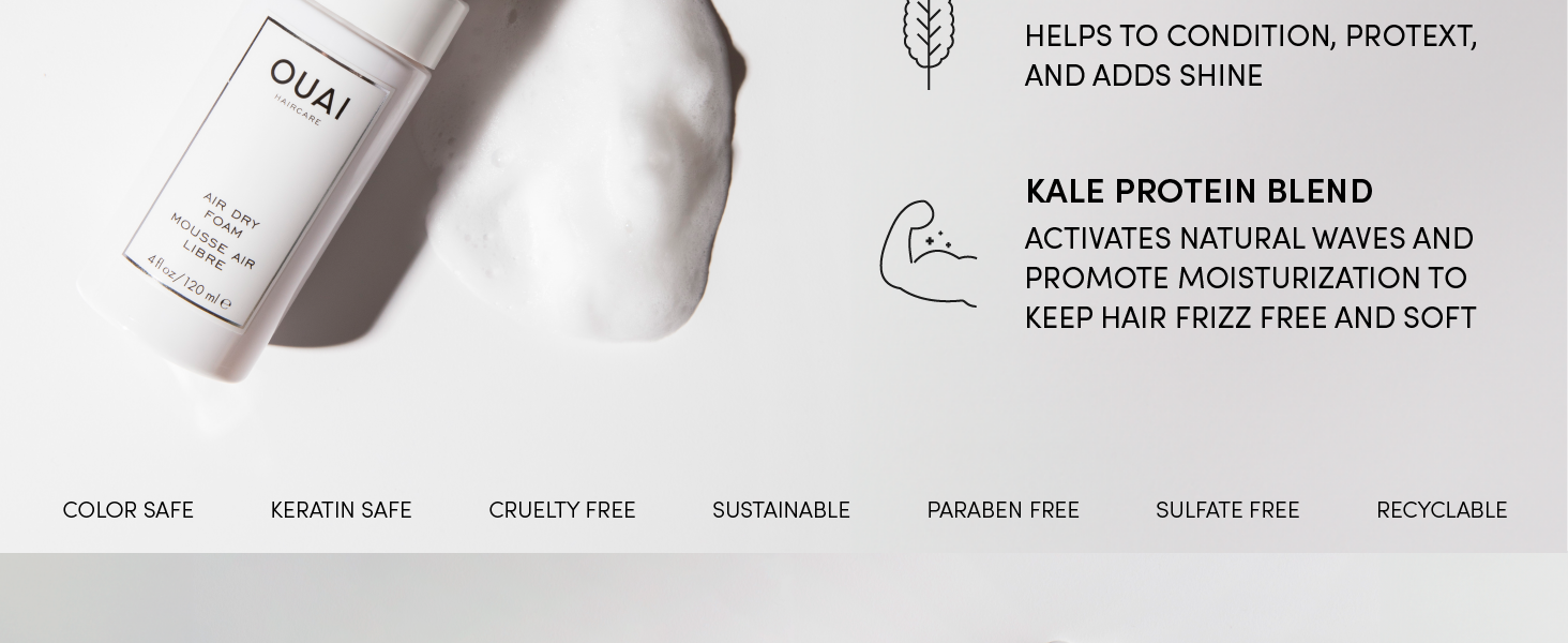 formulated with a kale protein blend for its anti frizz properties