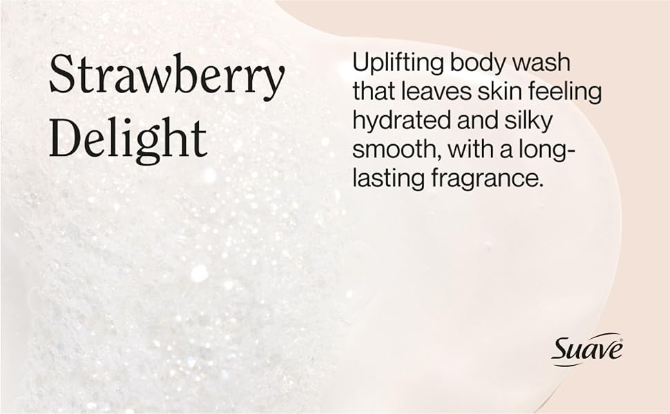 'Strawberry Delight' body wash leaves skin feeling hydrated, with a long-lasting fragrance.