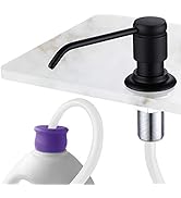 Gagal Soap Dispenser (Matte Black) and Extension Tube Kit for Kitchen Sink, Complete Brass Pump w...