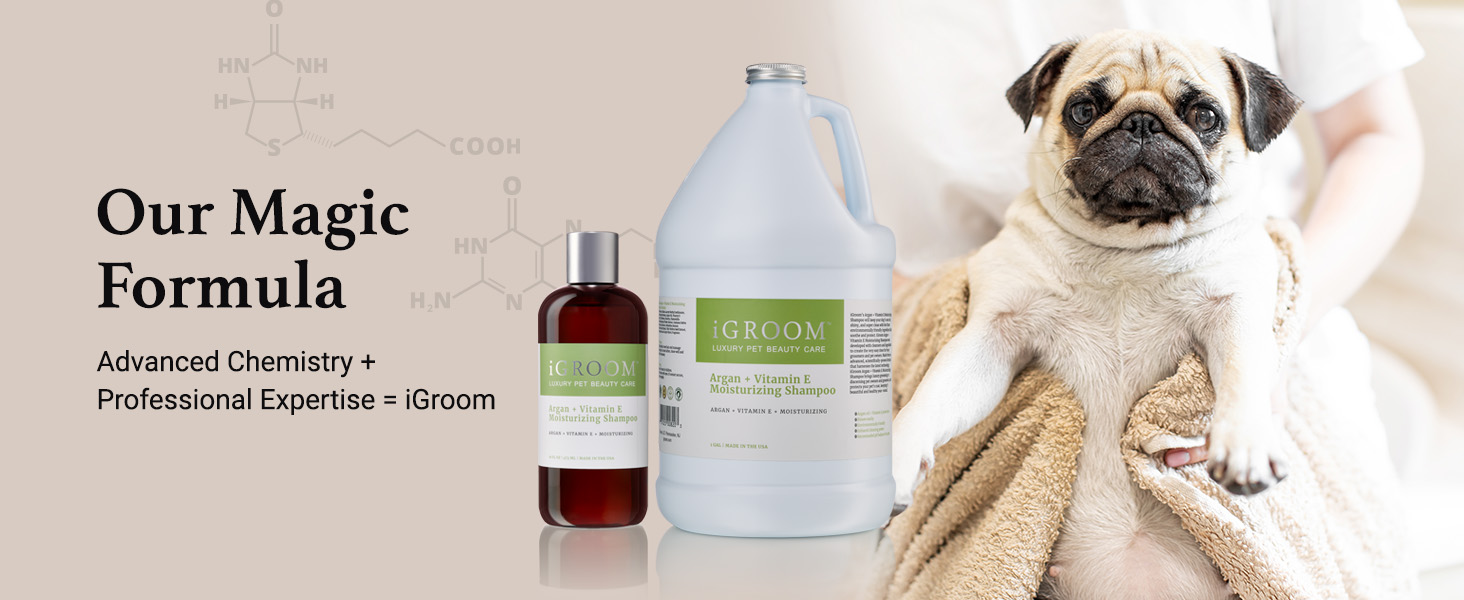 Our Magic Formula. Advanced Chemistry + Professional Expertise = iGroom