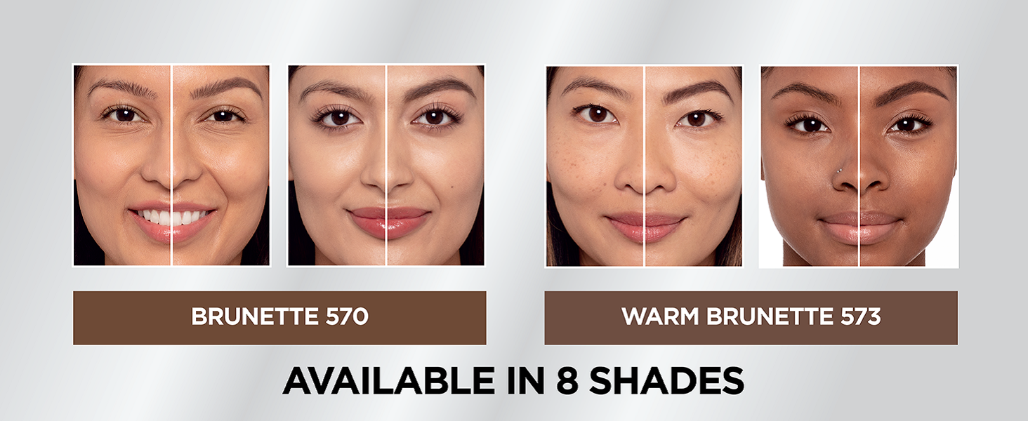 available in 8 shades brown
