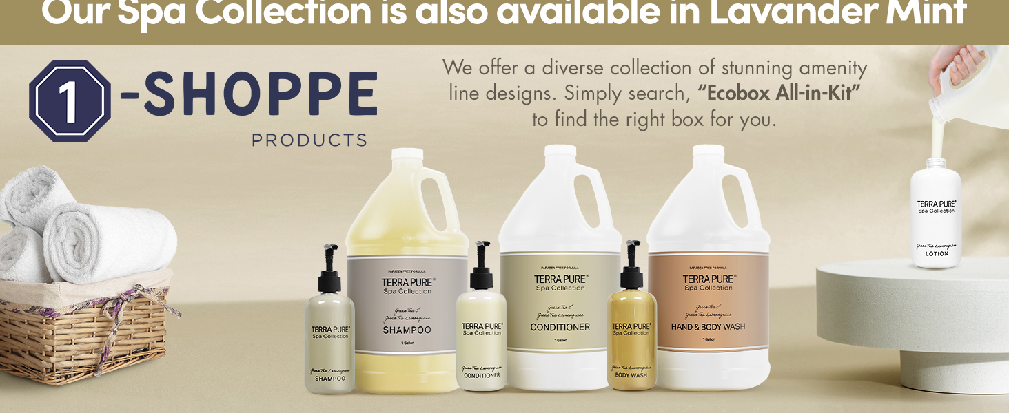 Terra Pure Spa Collection Hospitality Set Shampoo Body Wash Conditioner