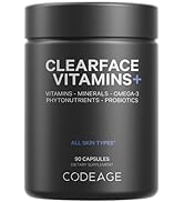 Codeage Clearface Pantothenic Acid, Niacin Supplement, Vitamins A, C, D3, E, Probiotics, Zinc, Ri...