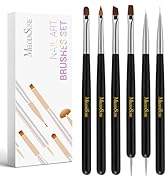 MelodySusie Nail Art Brushes Set,6pcs Professional Pen,Nail Art Tools Kit with Painting Dotting L...