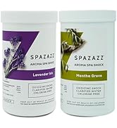 Spazazz Non Chlorine Spa Shock 2 Pack- One Each Lavender Isle and Mentha Grove- 2.2lb Jars of Aro...