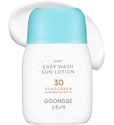 GOONGBE Baby Easy Wash Sun Lotion SPF 30 - Korean Moisturizing Zinc Oxide Mineral Sunscreen for B...