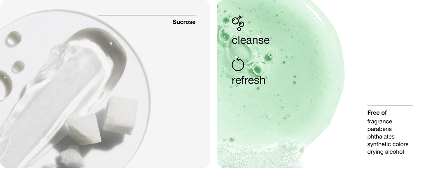 Cleansing formula refreshes skin. Free of fragrance, parabens, and drying alcohol.