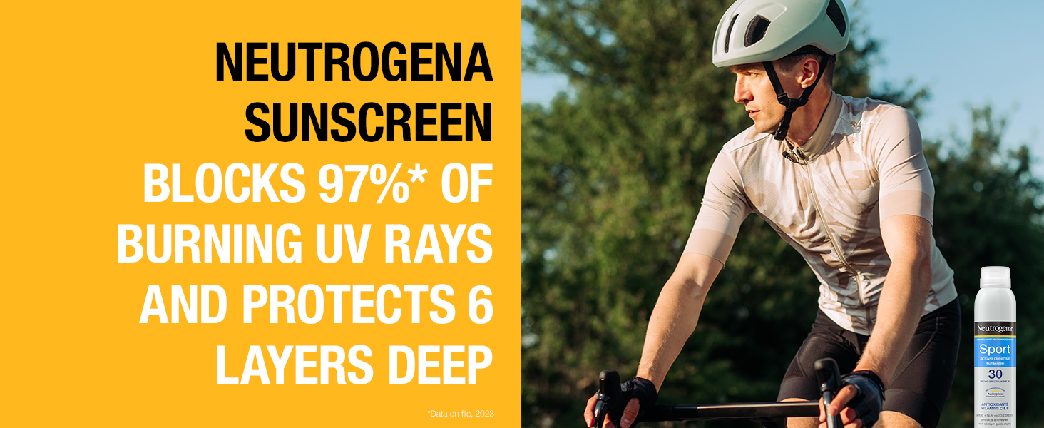 neutrogena sunscreen blocks 97% of burning uv rays and protects six layers deep