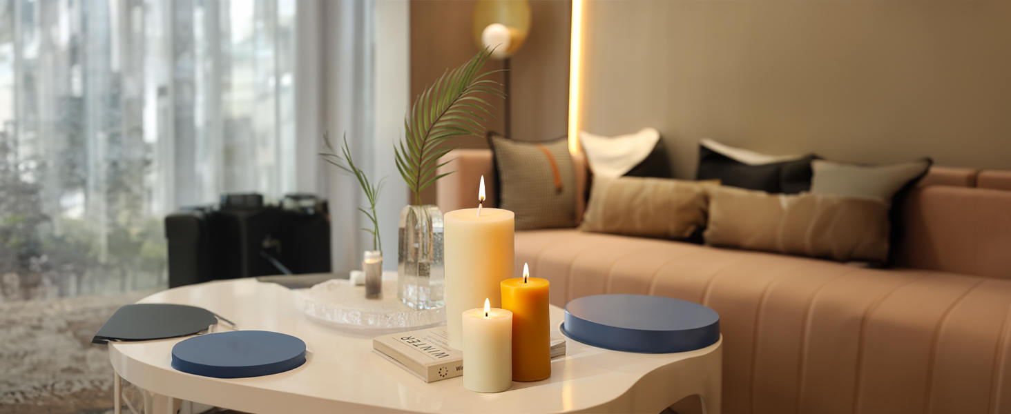 beeswax pillar candles