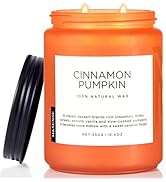 M&SENSE Cinnamon Pumpkin Fall Scented Candles, 19.4oz Soy Natural Candles 110 Hours Long Lasting ...
