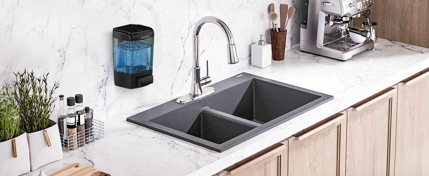 hand soap dispenser manual wall mount soap pump black